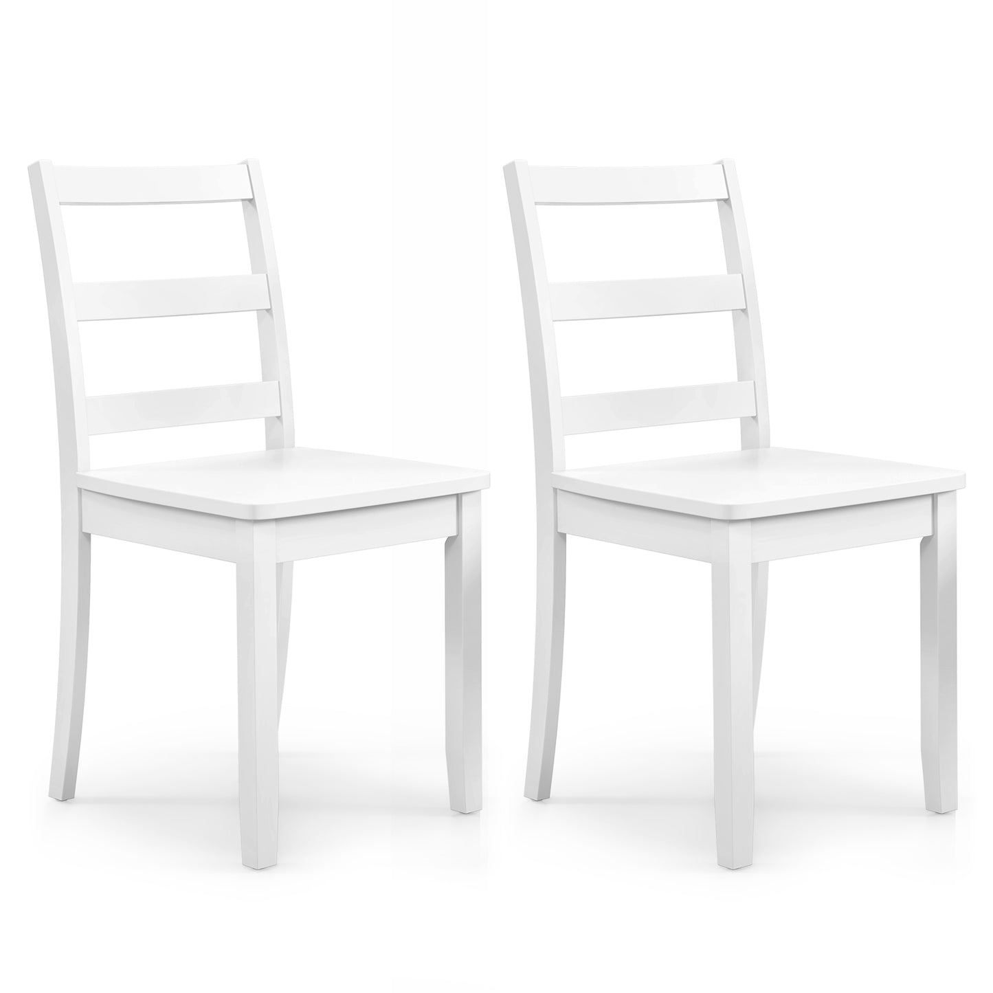 Wood Dining Chairs Set of 2 with Ladder Back