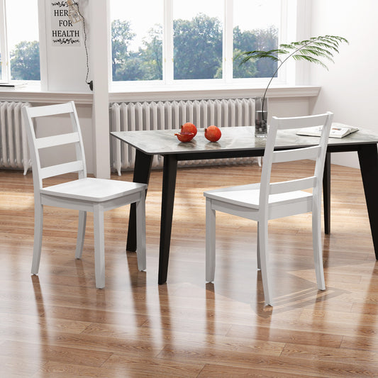 Wood Dining Chairs Set of 2 with Ladder Back
