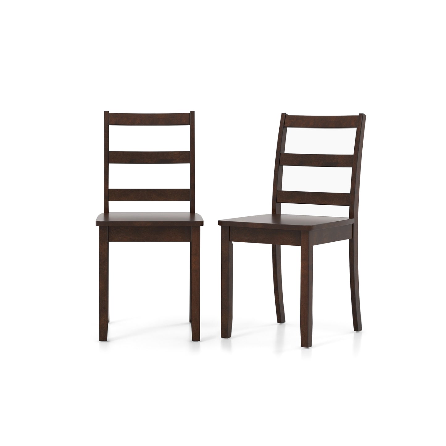 Wood Dining Chairs Set of 2 with Ladder Back