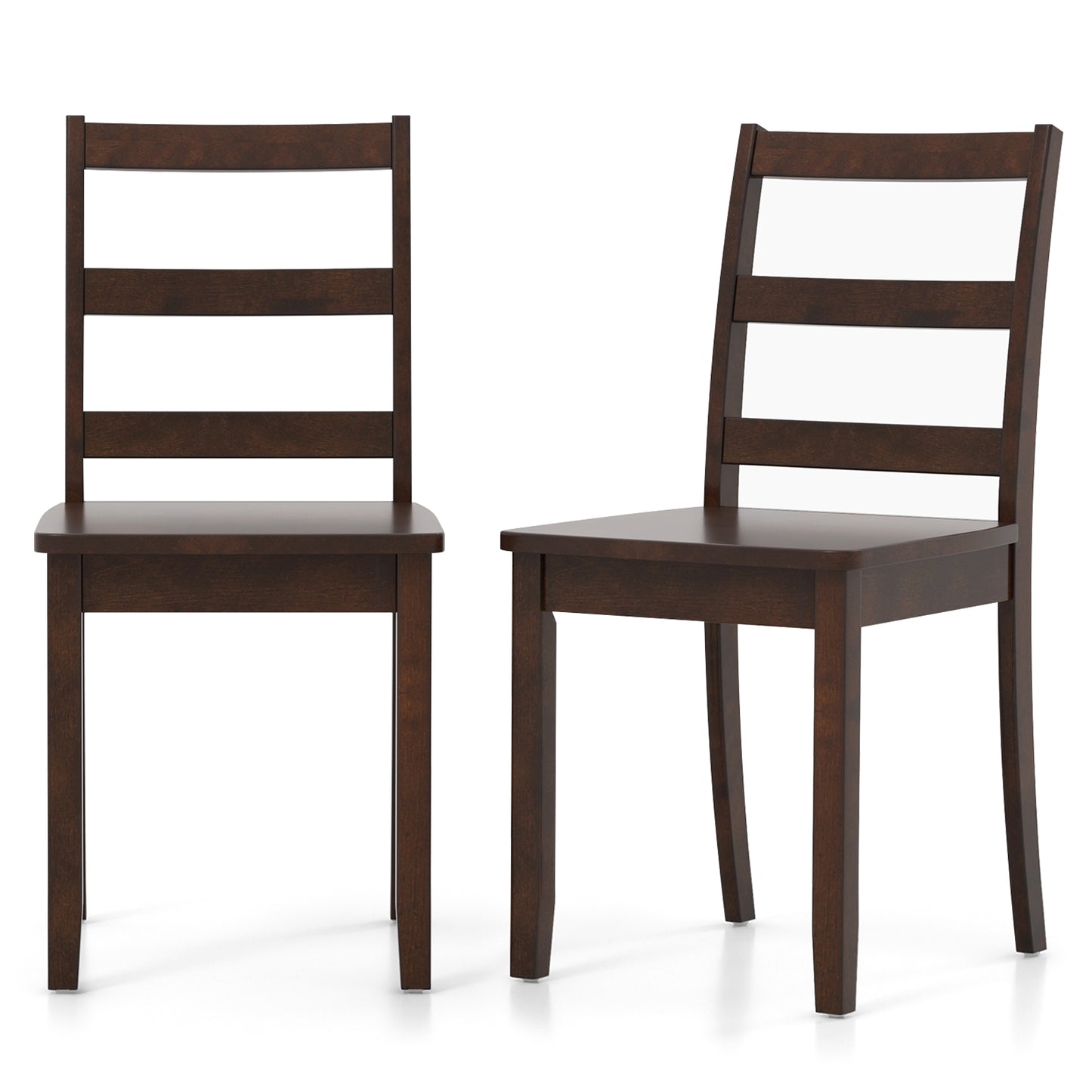 Wood Dining Chairs Set of 2 with Ladder Back
