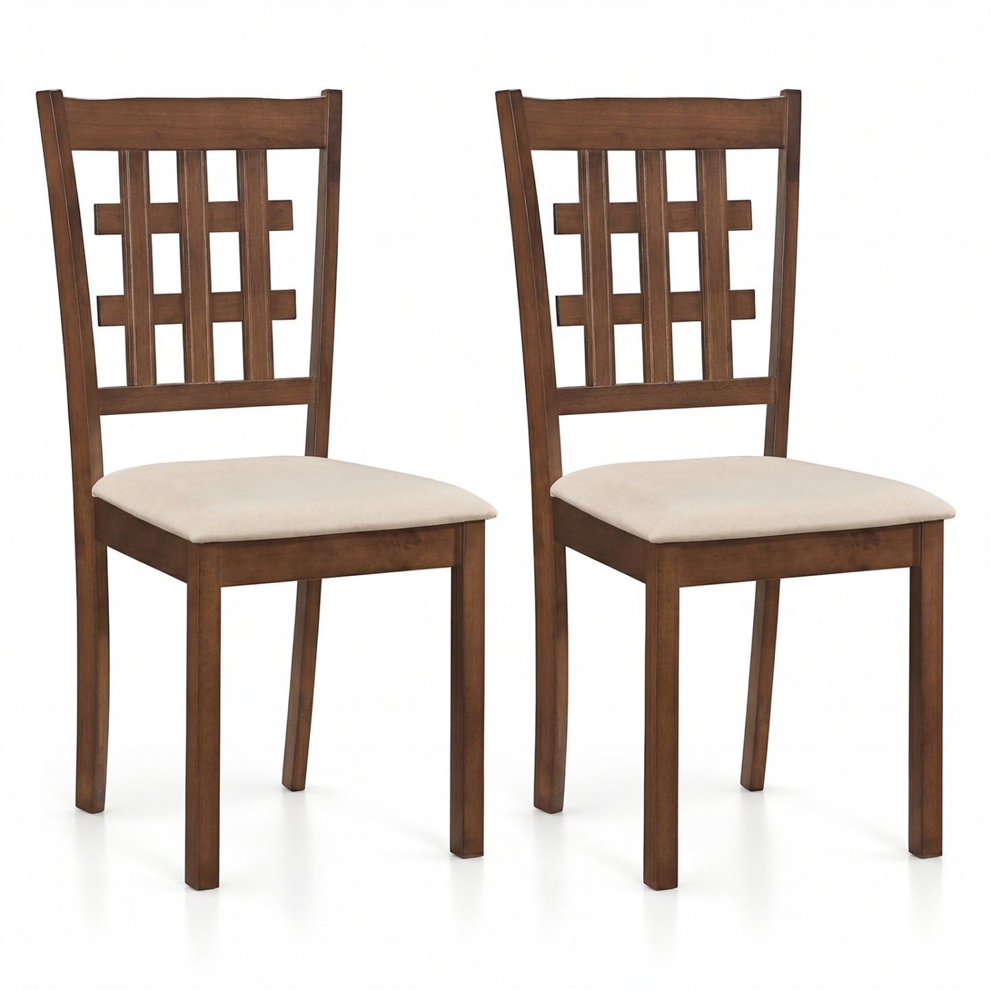 Upholstered Dining Chairs Set of 2 with Rubber Wood Frame
