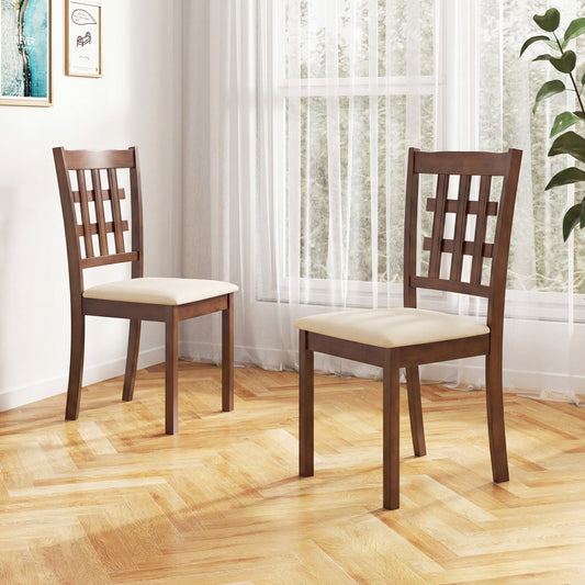 Upholstered Dining Chairs Set of 2 with Rubber Wood Frame