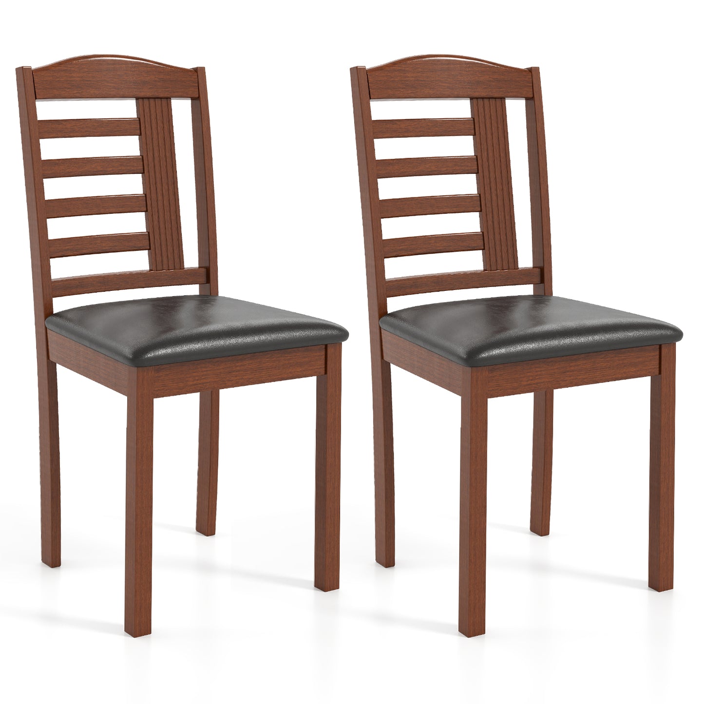 Upholstered Dining Chairs Set of 2 with Rubber Wood Frame