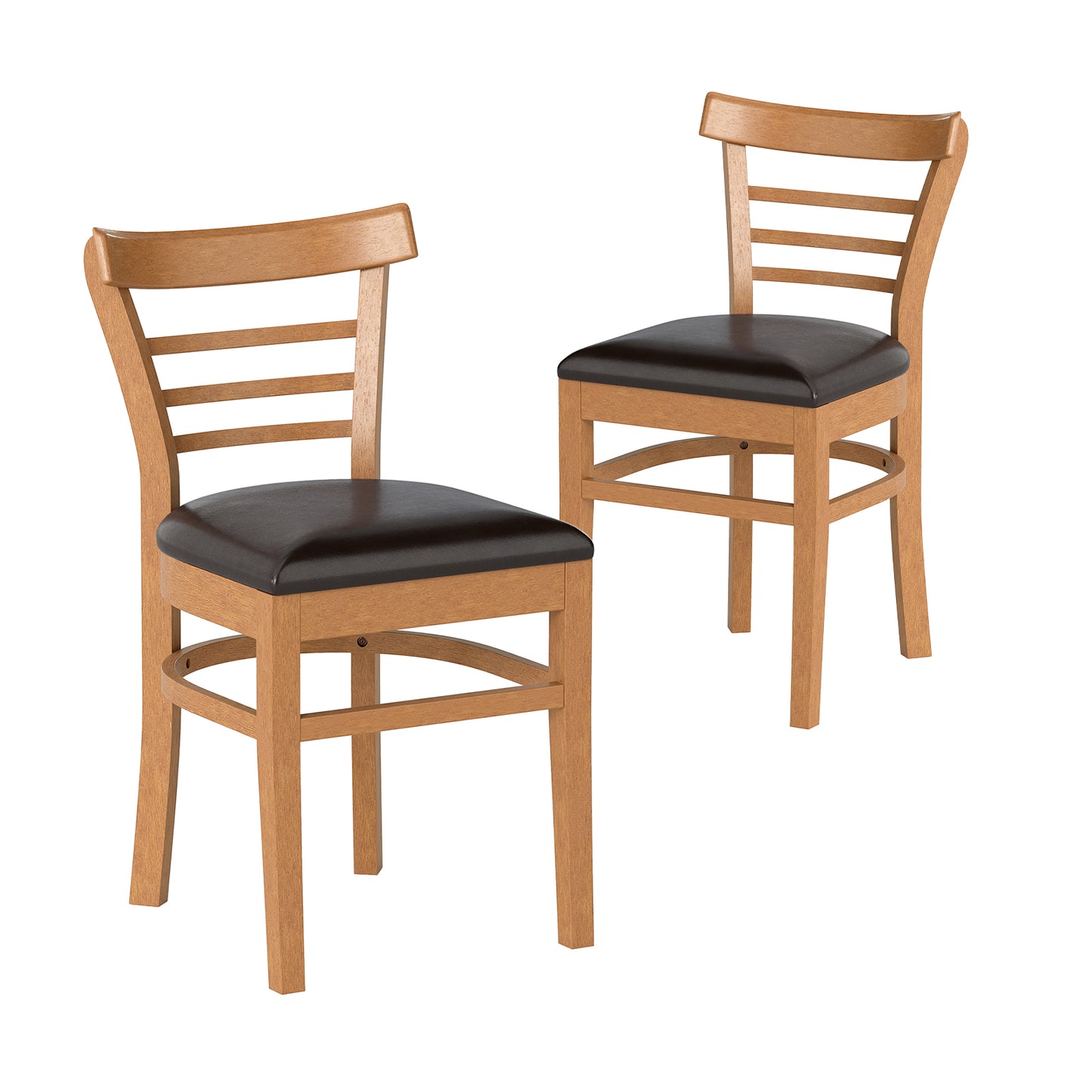 Wooden Dining Chairs Set of 2 with Rubber Wood Legs