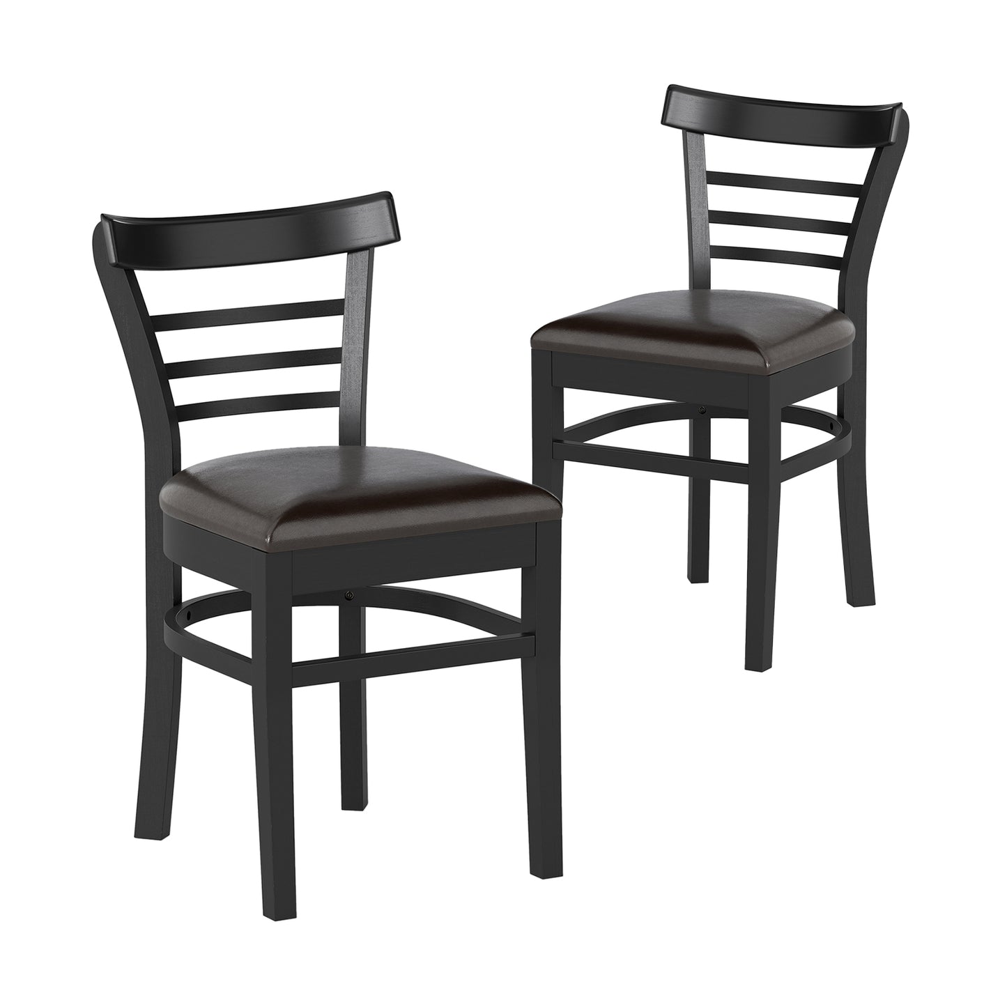 Wooden Dining Chairs Set of 2 with Rubber Wood Legs