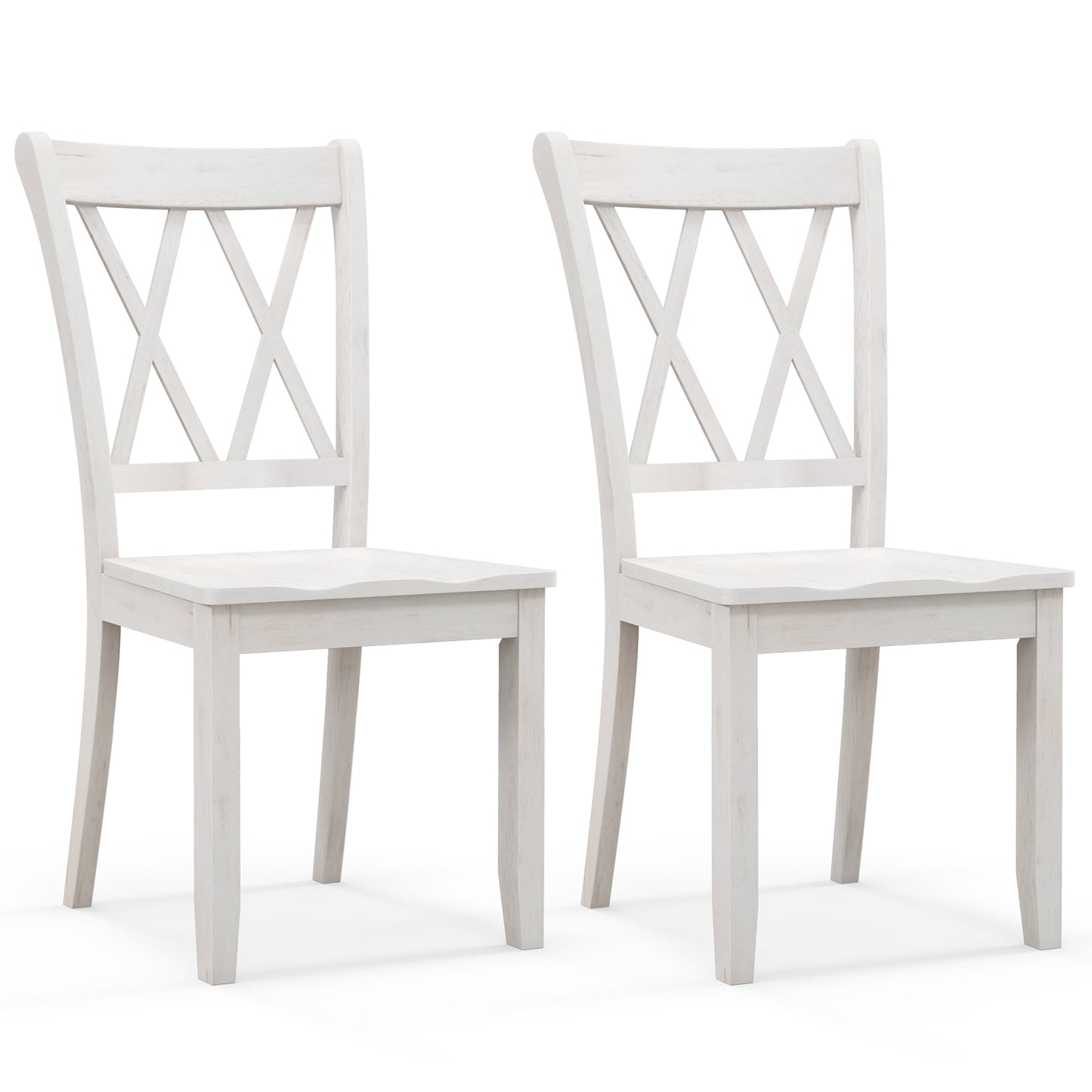 Cross Back Dining Chairs Set of 2 - Rubber Wood