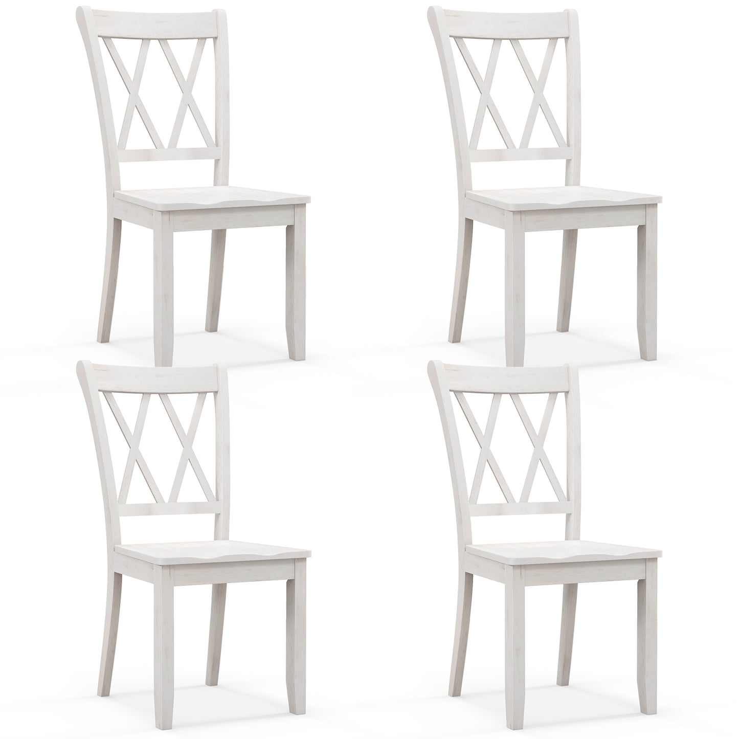 Cross Back Dining Chairs Set of 2 - Rubber Wood