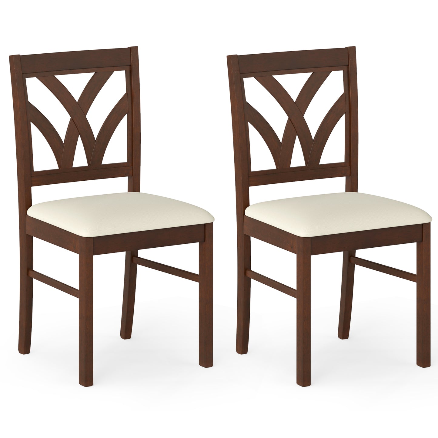 Upholstered Dining Chairs Set of 2 with Hollowed Backrest