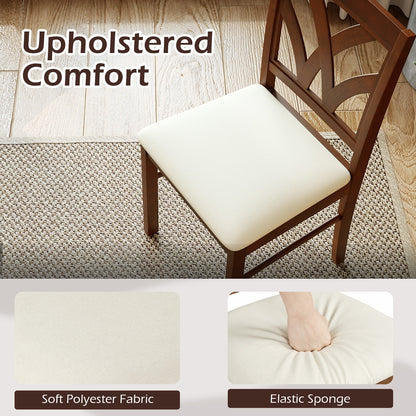 Upholstered Dining Chairs Set of 2 with Hollowed Backrest