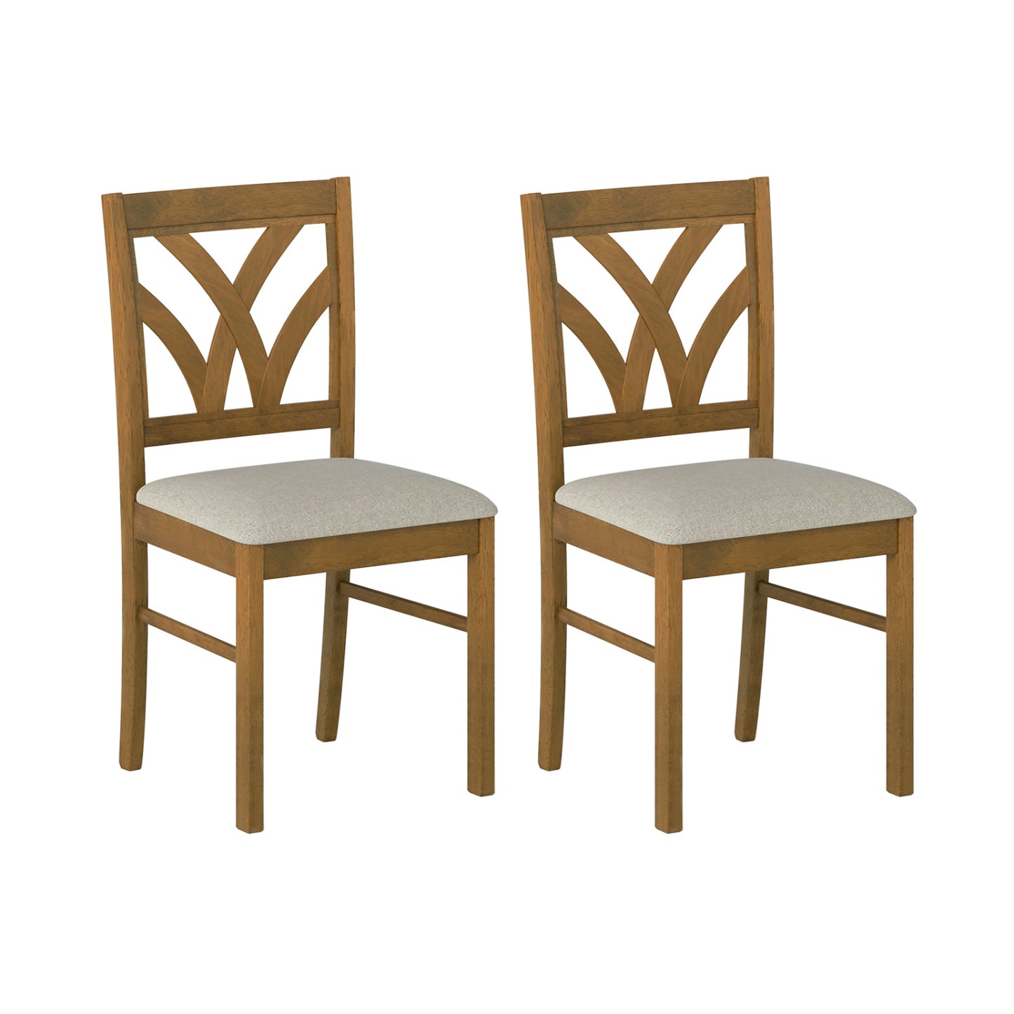 Upholstered Dining Chairs Set of 2 with Hollowed Backrest