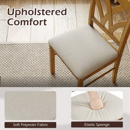 Upholstered Dining Chairs Set of 2 with Hollowed Backrest