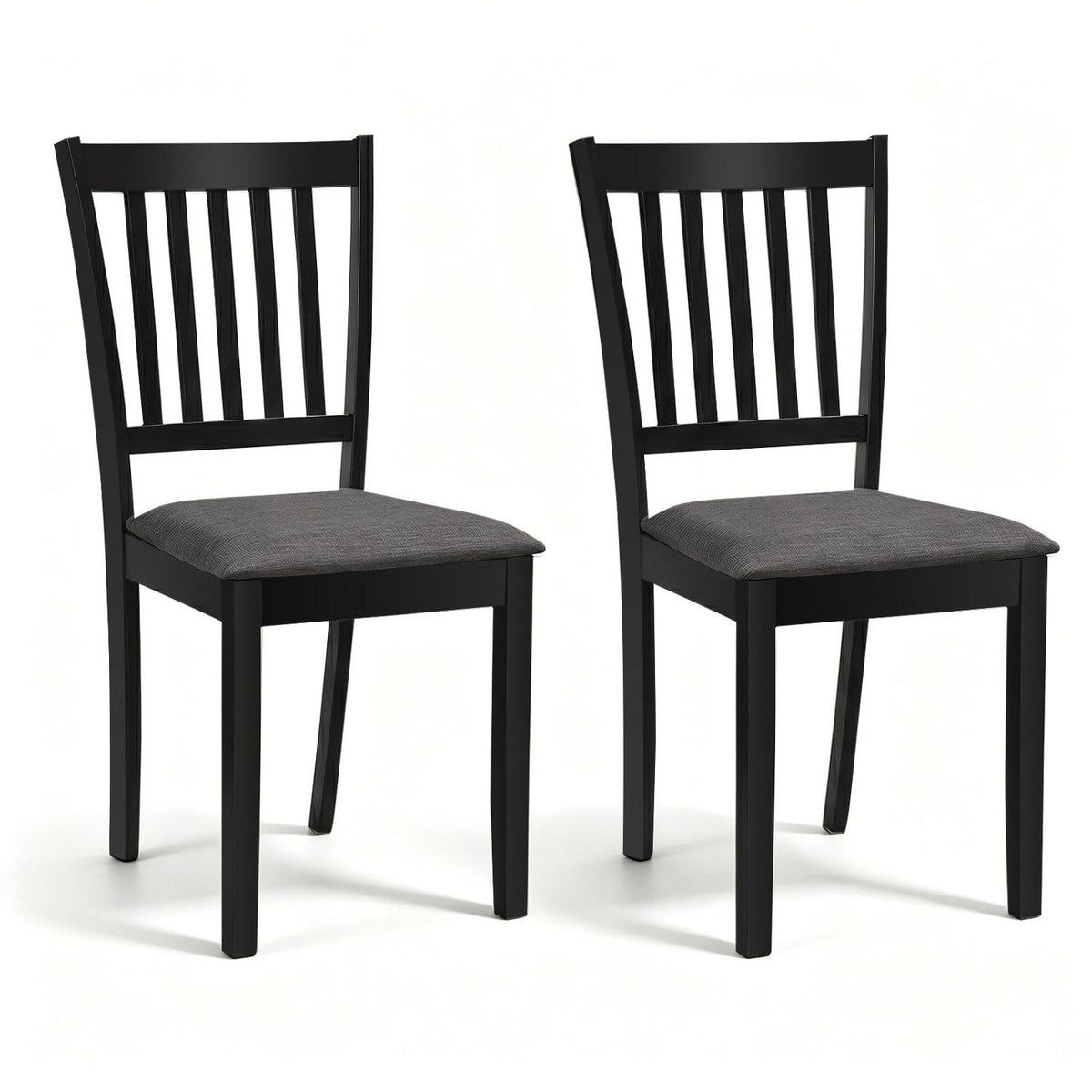 Upholstered Dining Chairs Set of 2 with Rubber Wood Frame
