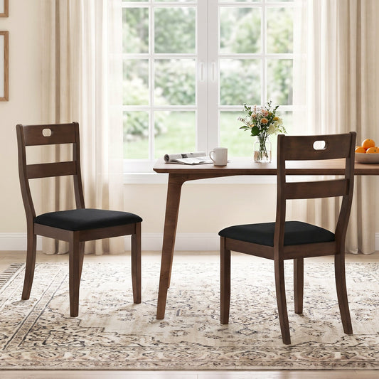 Wooden Dining Chairs Set of 2 with Padded Seats