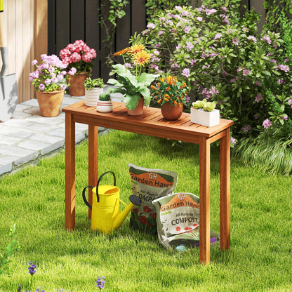 Wooden Plant Stand Set of 2 - Solid Shorea Hardwood