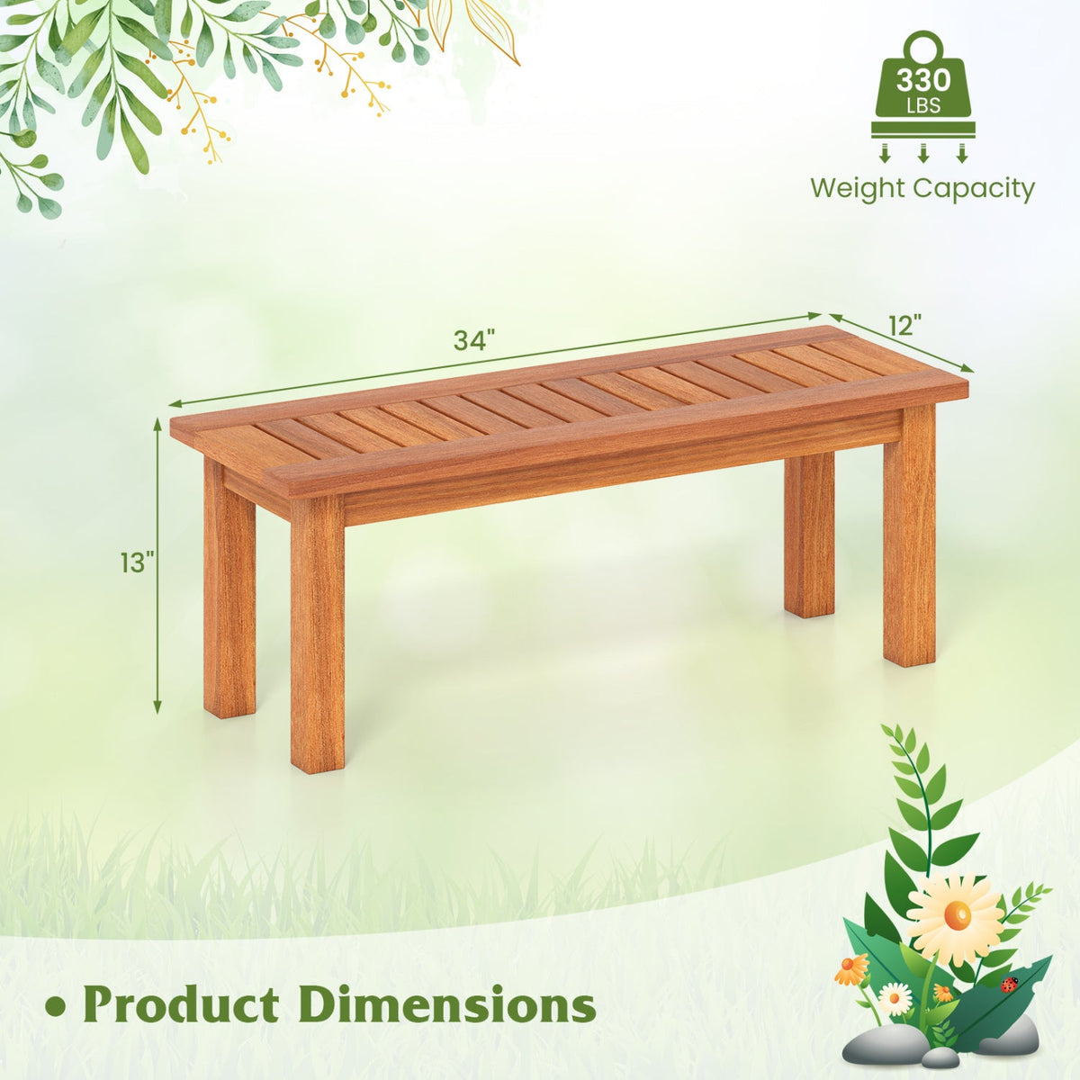 Wooden Plant Stand Set of 2 - Solid Shorea Hardwood