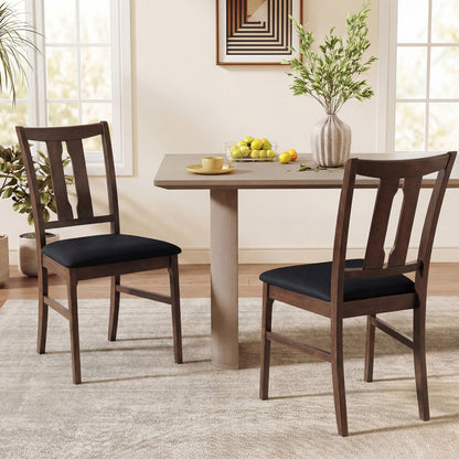 Upholstered Dining Chairs Set of 2 with High Curved Back