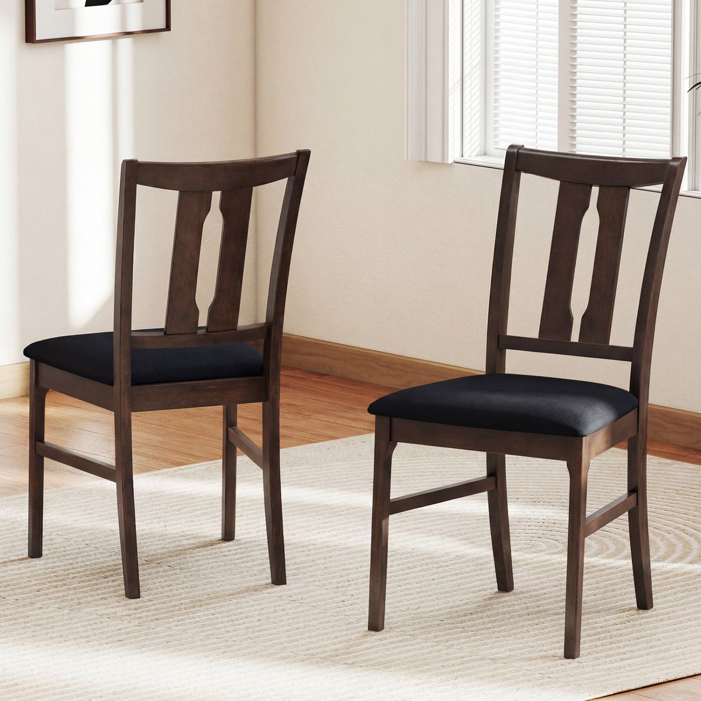 Upholstered Dining Chairs Set of 2 with High Curved Back