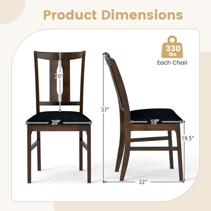 Upholstered Dining Chairs Set of 2 with High Curved Back