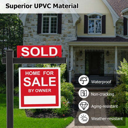 Set of 4 6 Feet Vinyl UPVC Real Estate Realtor Yard Sign Post