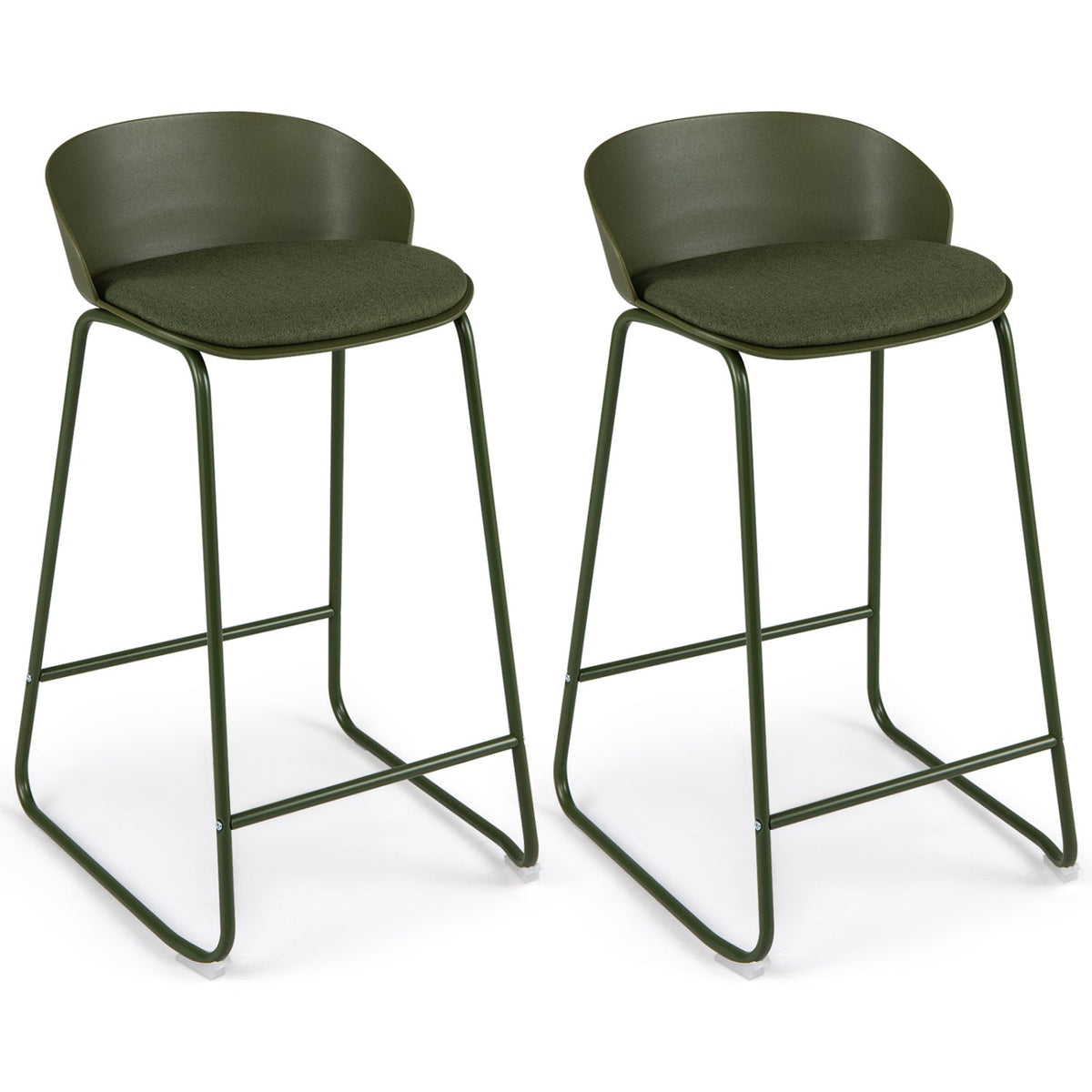 Counter Height Bar Stools Set of 4 with Curved Backrest