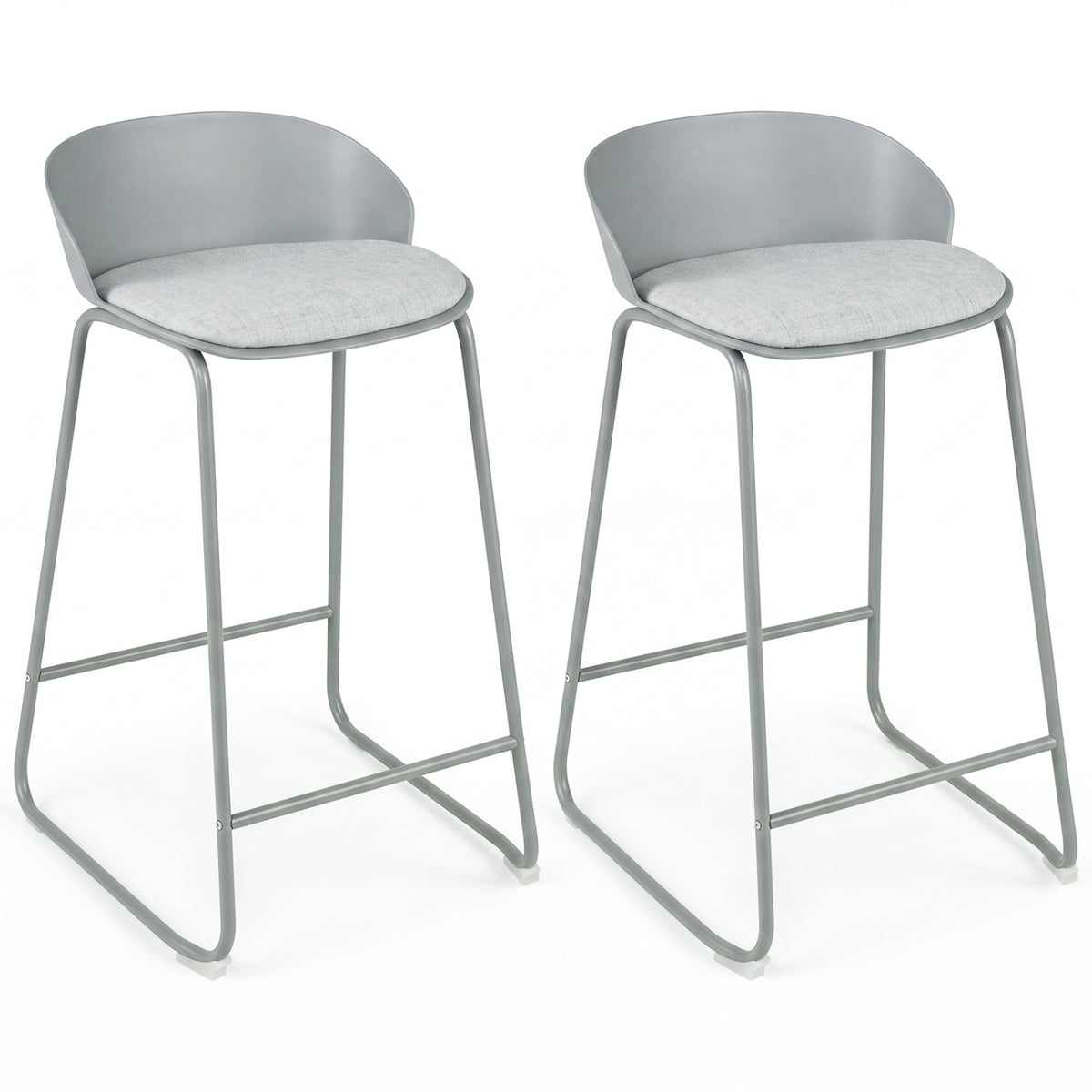 Counter Height Bar Stools Set of 4 with Curved Backrest