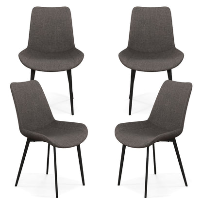 Upholstered Dining Chairs Set of 4 with Padded Backs