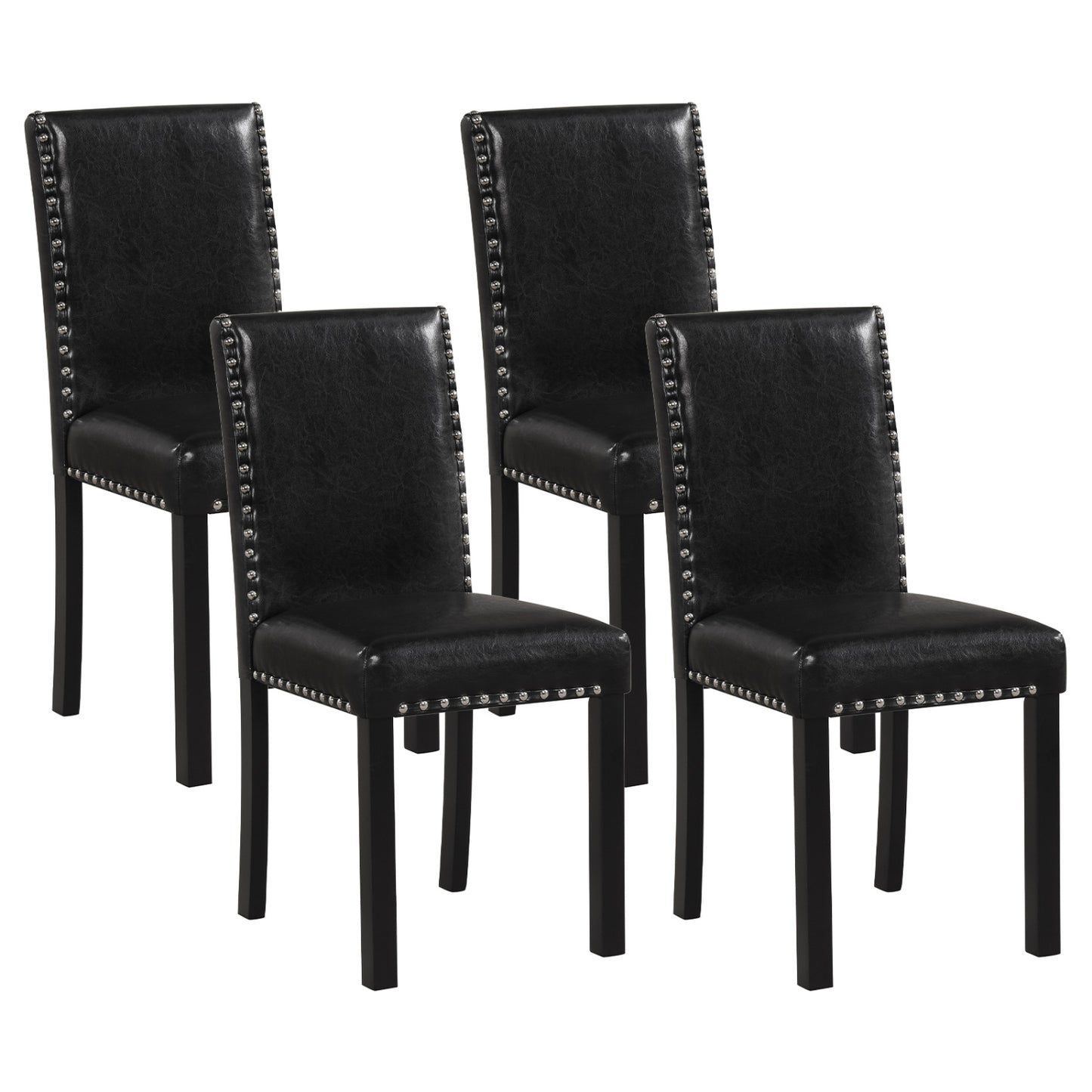Dining Chairs Set of 4 with Padded Seats and Nailhead Trim