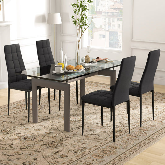 Upholstered Dining Chairs Set of 4 with High Back