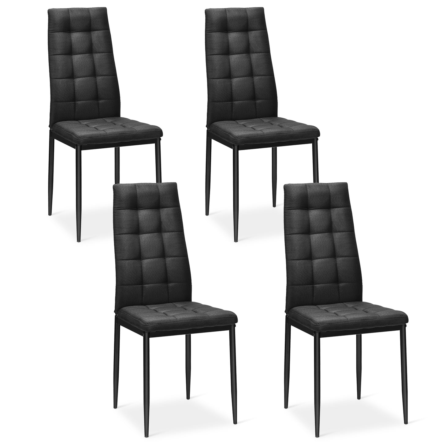 Upholstered Dining Chairs Set of 4 with High Back