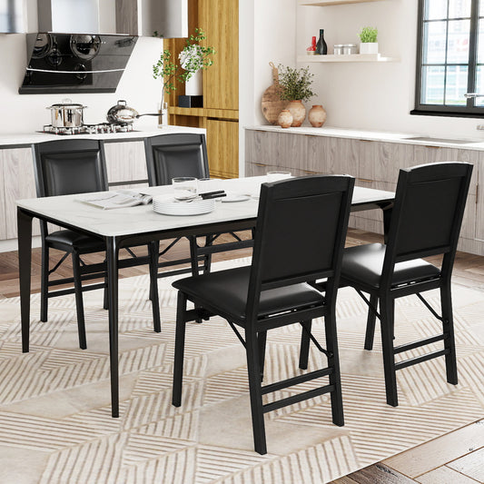 Folding Dining Chairs Set of 4 with Padded Seat