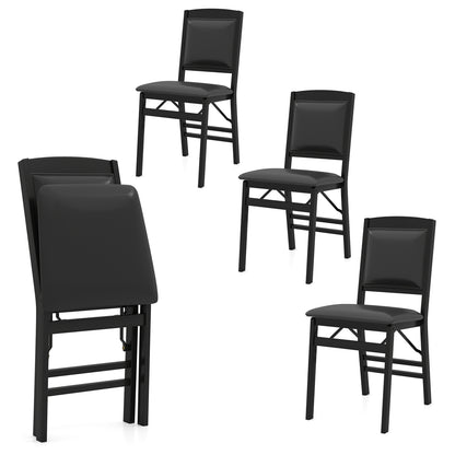 Folding Dining Chairs Set of 4 with Padded Seat