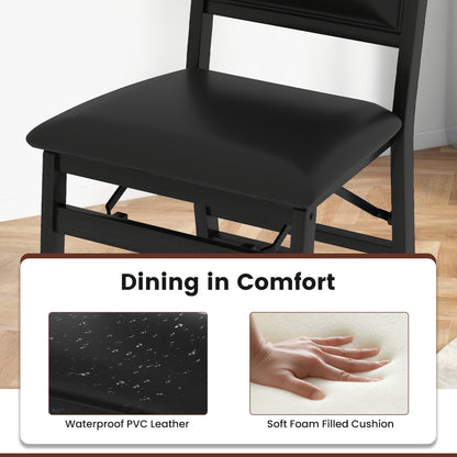 Folding Dining Chairs Set of 4 with Padded Seat