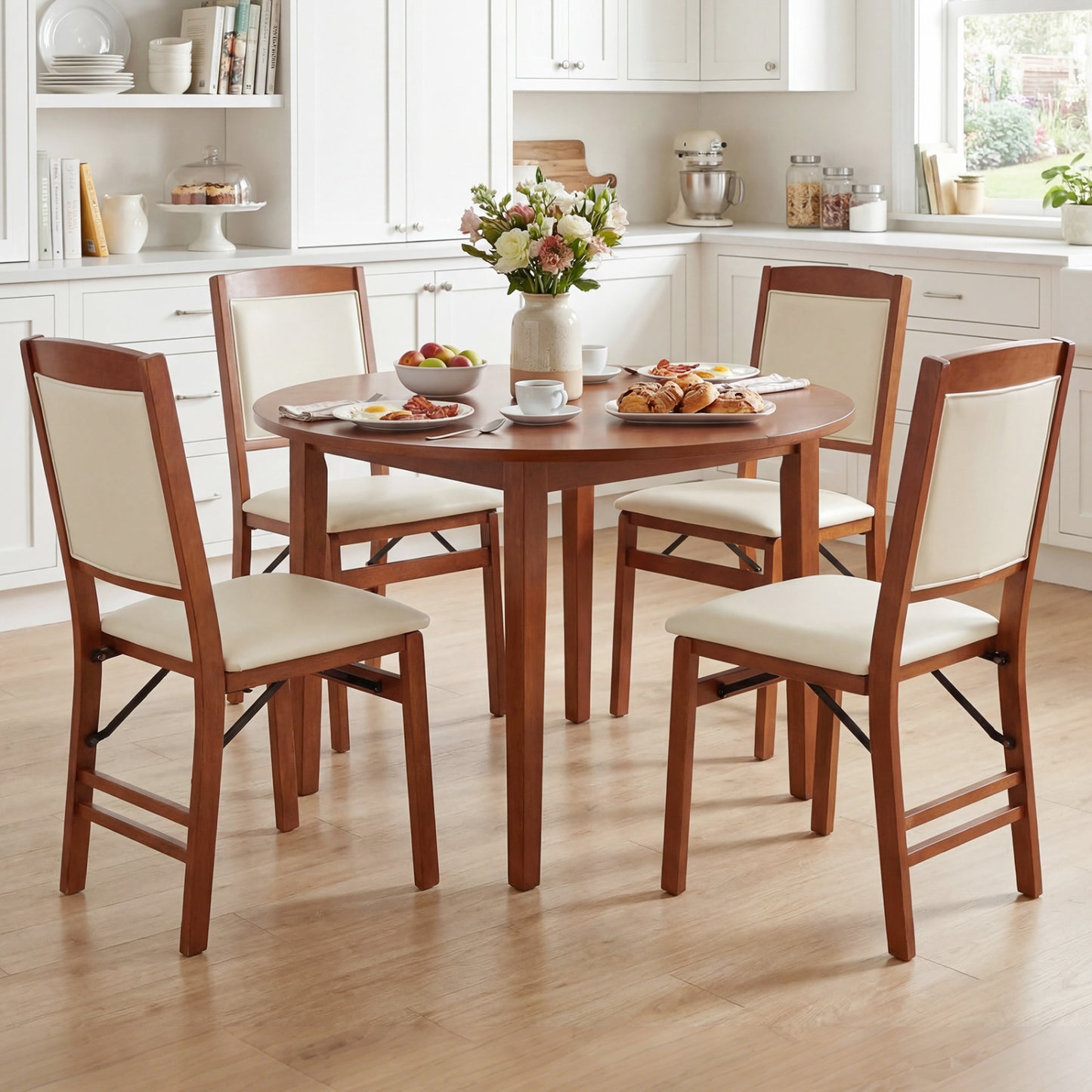 Folding Dining Chairs Set of 4 with Padded Seat