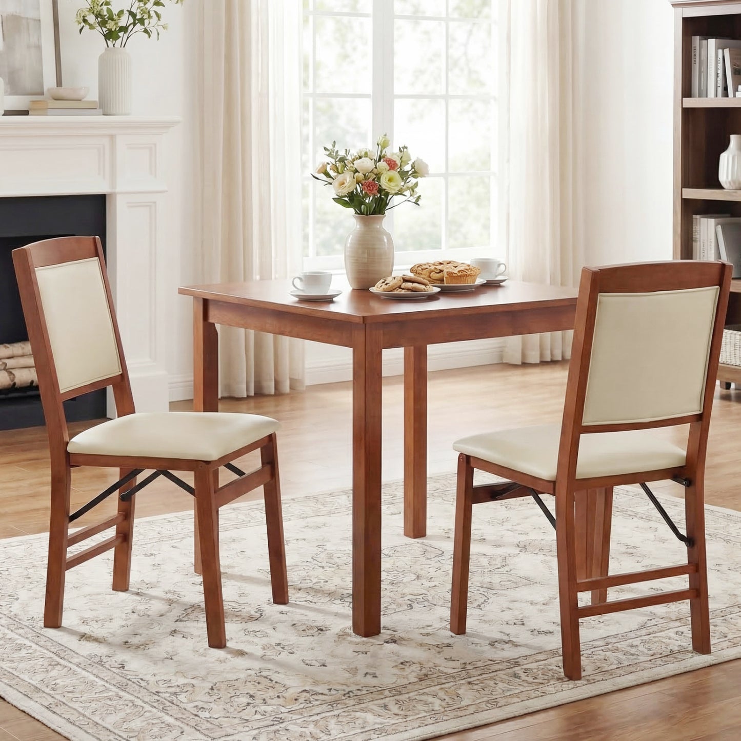 Folding Dining Chairs Set of 4 with Padded Seat