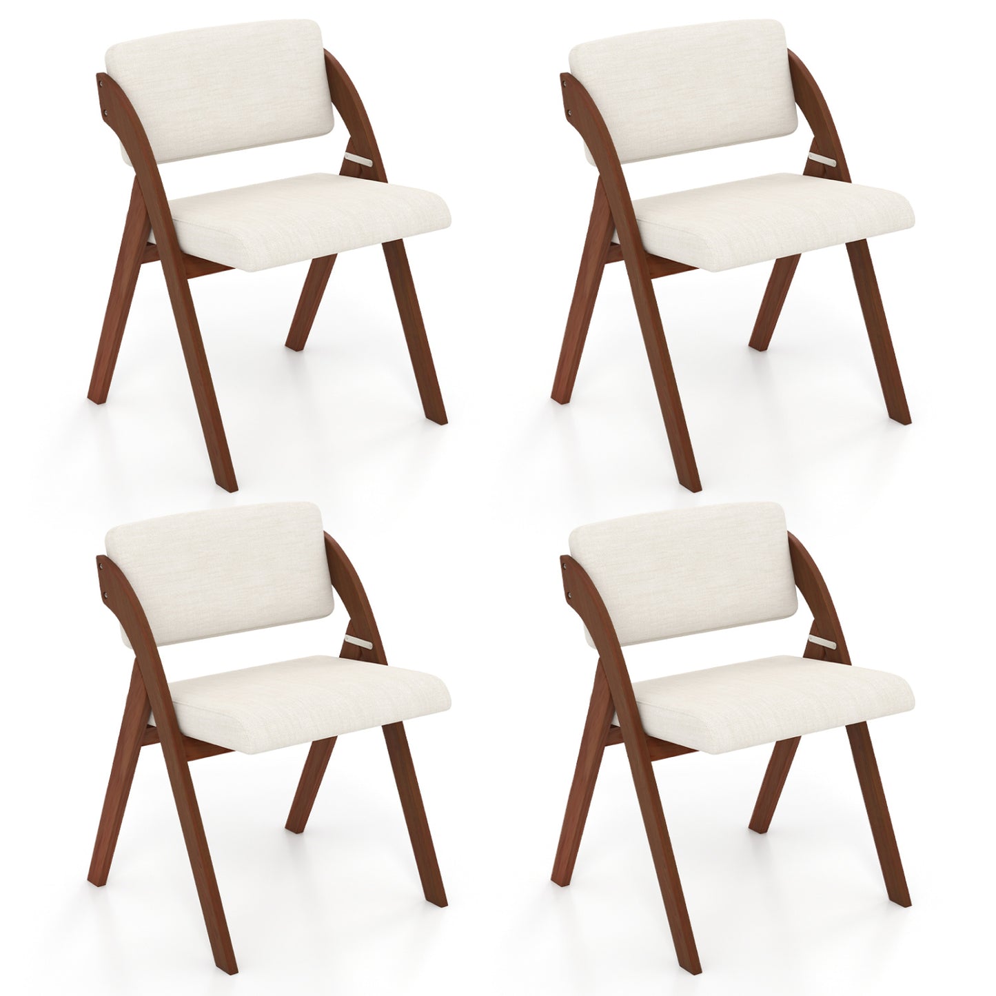 Folding Dining Chairs Set of 4 with Padded Seats
