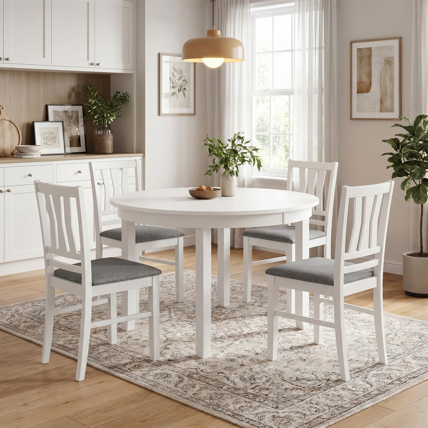 Upholstered Dining Chairs Set of 4 with Wood Frame