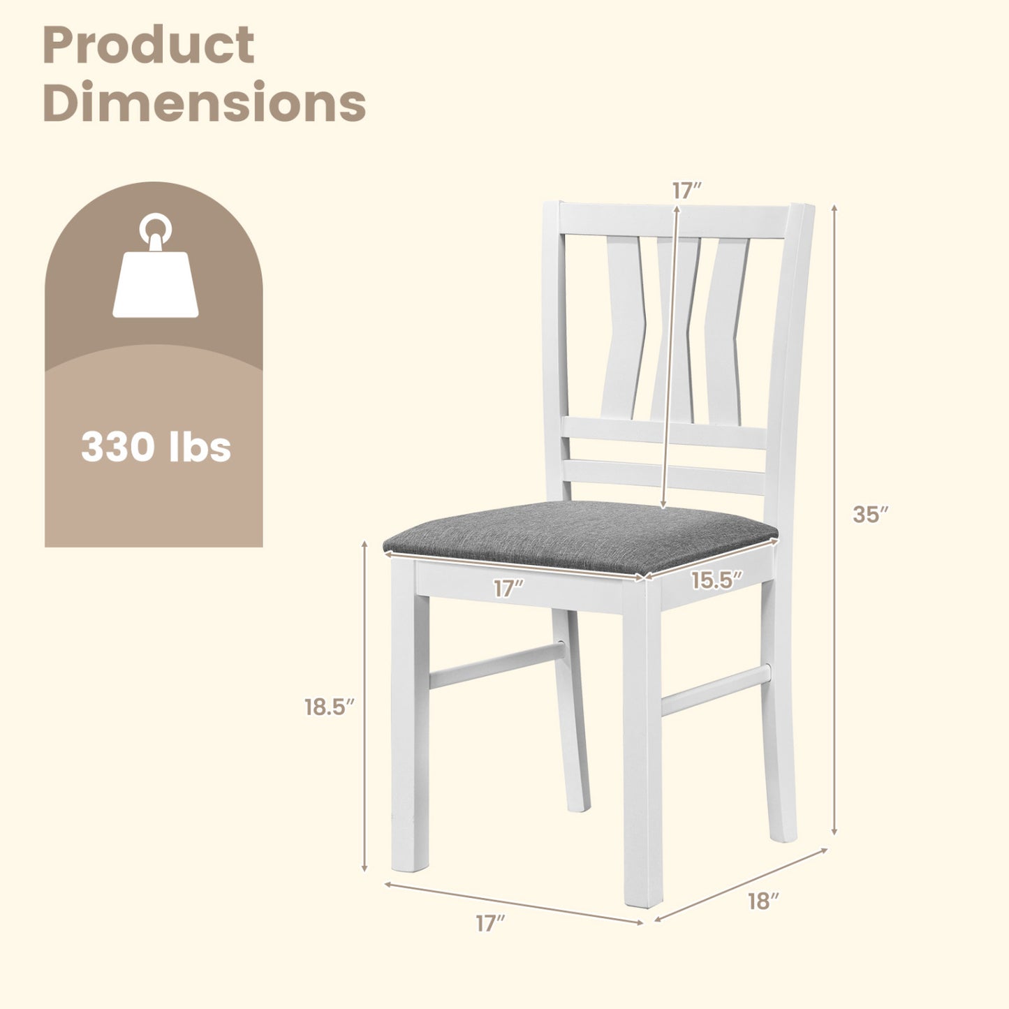 Upholstered Dining Chairs Set of 4 with Wood Frame