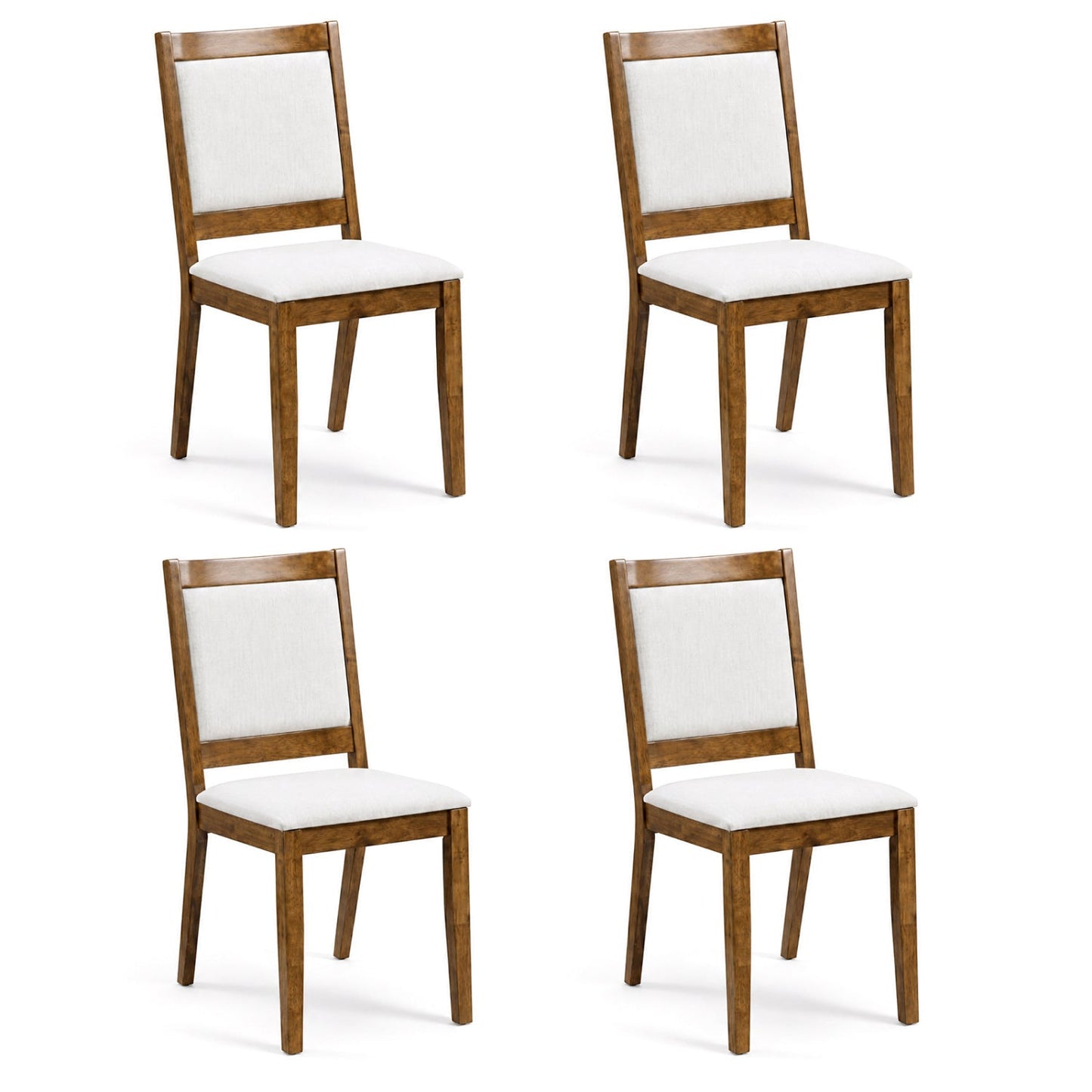 Upholstered Dining Chairs Set of 4 with Padded Backrest