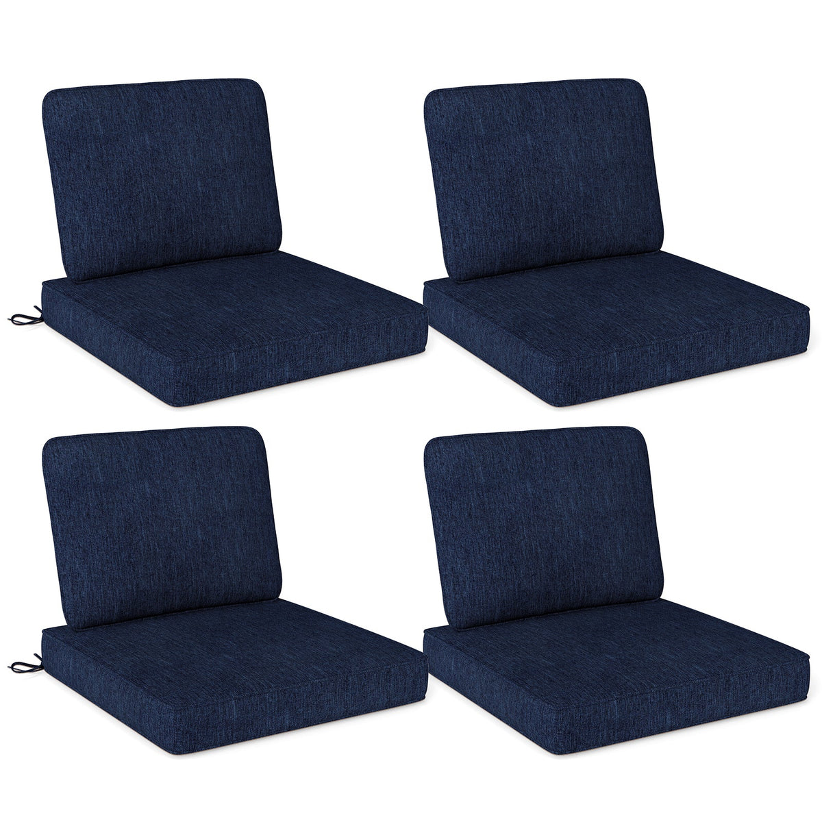 Set of 4 Outdoor Patio Cushion Set with Removable Covers