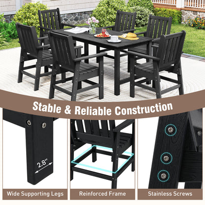 Patio Dining Chairs Set of 4 with Wide Armrests