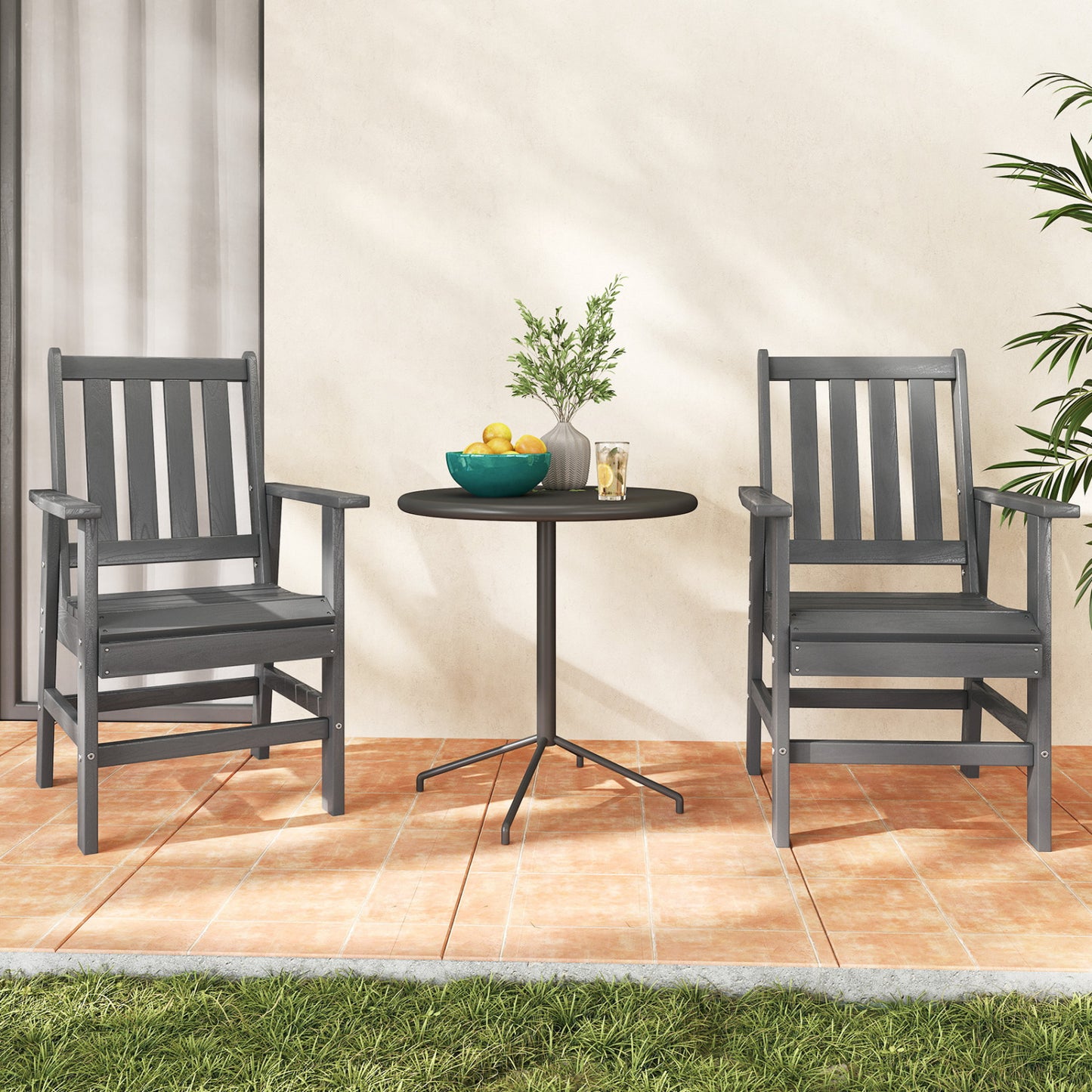 Patio Dining Chairs Set of 4 with Wide Armrests