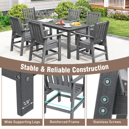 Patio Dining Chairs Set of 4 with Wide Armrests