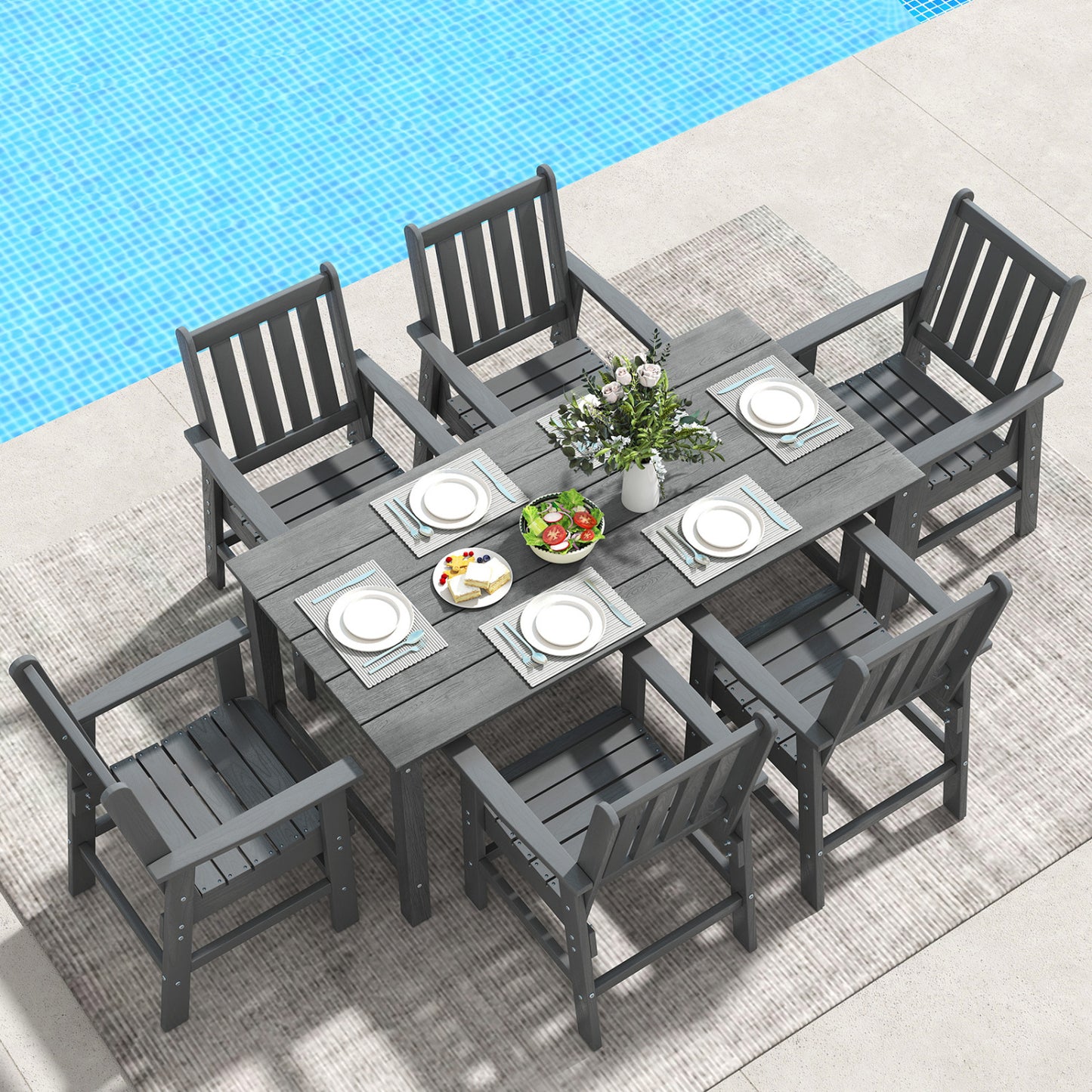 Patio Dining Chairs Set of 4 with Wide Armrests