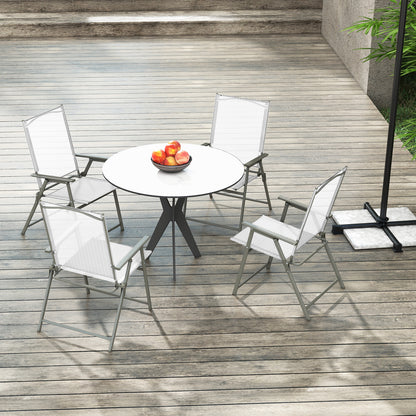 Folding Patio Chairs Set of 4 with Metal Frame
