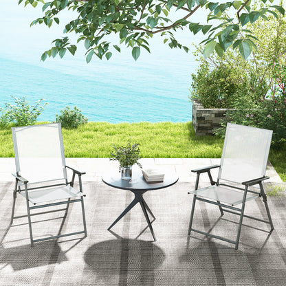 Folding Patio Chairs Set of 4 with Metal Frame