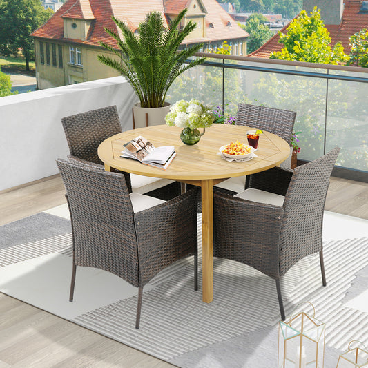 Patio Dining Chairs Set of 4 with Cushions and Armrests