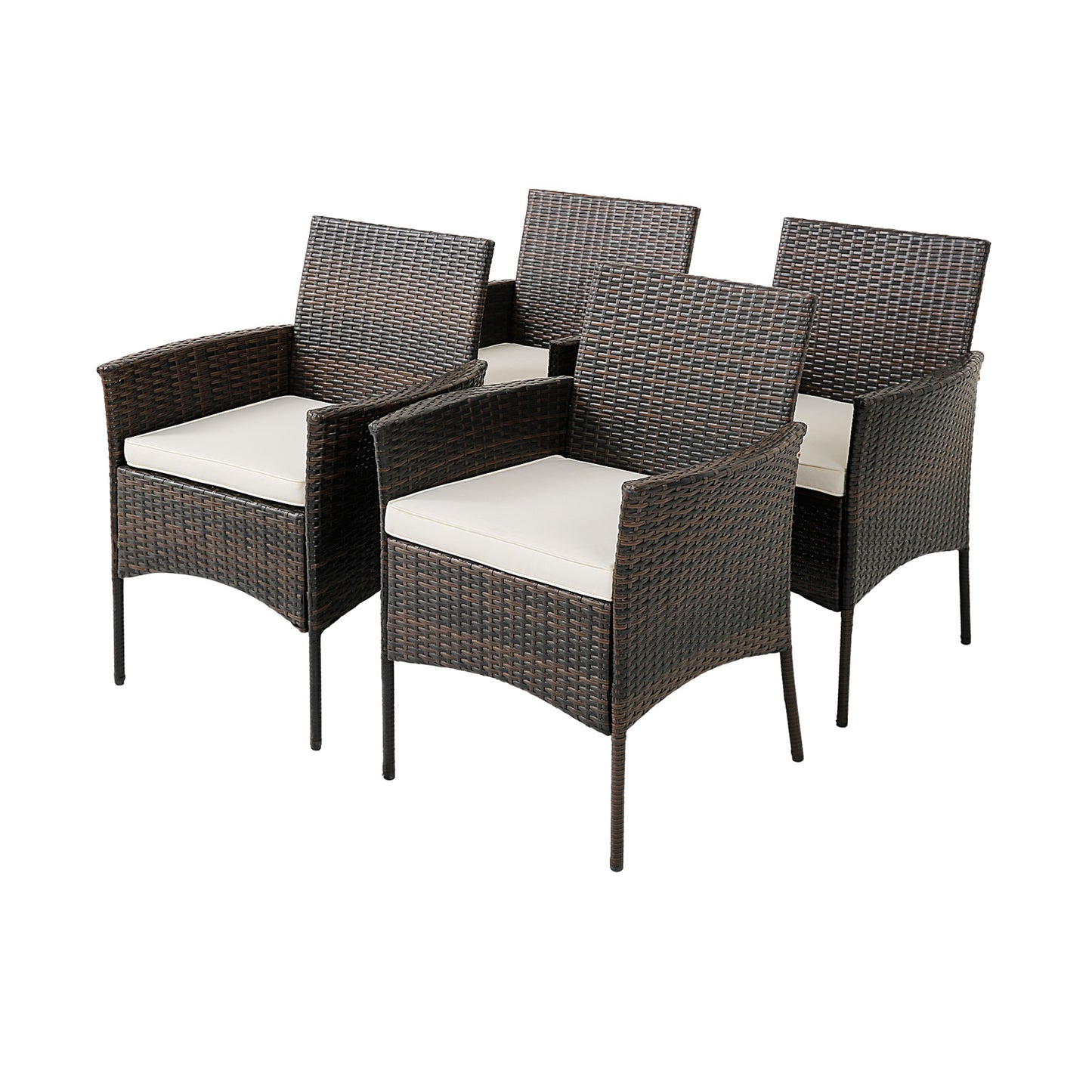 Patio Dining Chairs Set of 4 with Cushions and Armrests