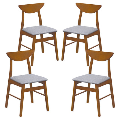 Upholstered Dining Chairs Set of 4 with Curved Backrest