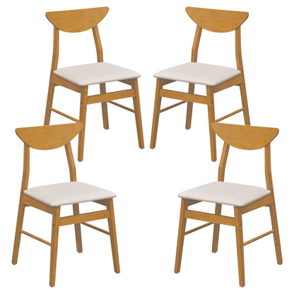 Upholstered Dining Chairs Set of 4 with Curved Backrest