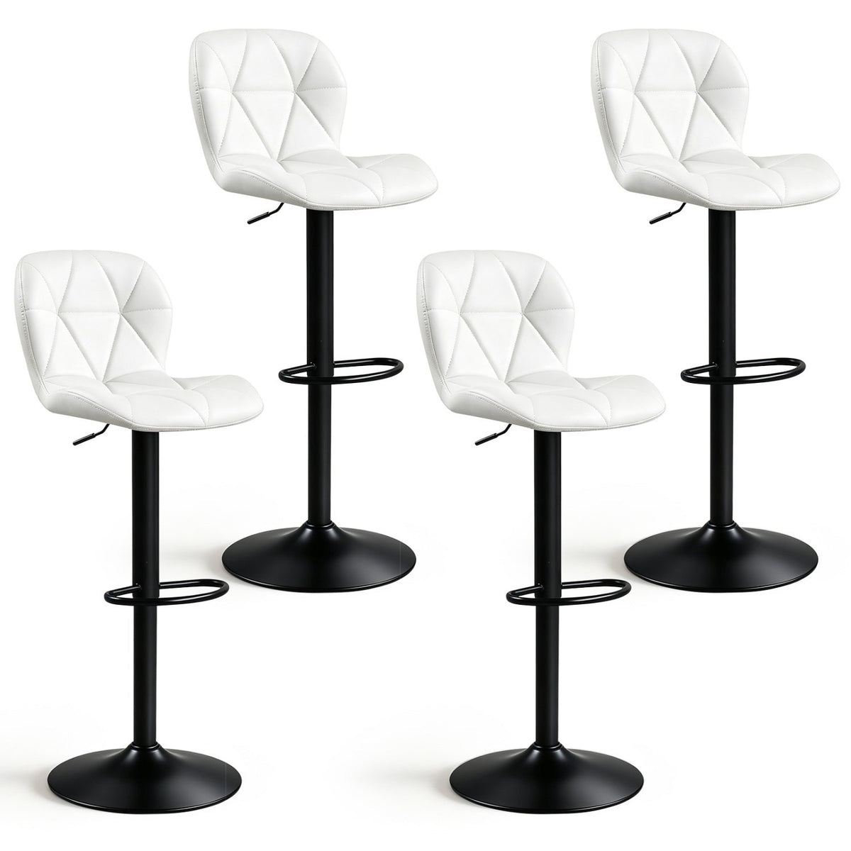 Swivel Bar Stools Set of 4 with Adjustable Height